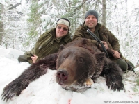 Охота на медведя на приваде в Сибири